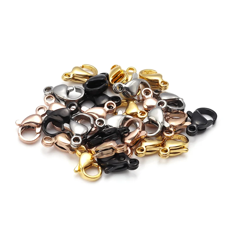 25Pcs Stainless Steel Lobster Clasps Gold Multi Size Buckle For Bracelet Necklace Connector DIY Jewelry Making Accessories