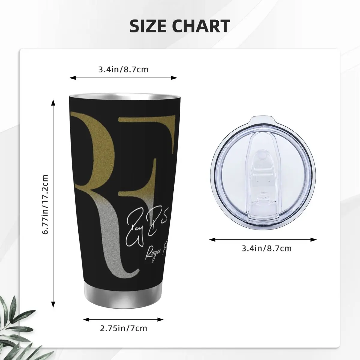Roger Federer Stainless Steel Tumbler Vacuum Insulated Mugs Thermal Cold Cups Straws With Lid 20oz