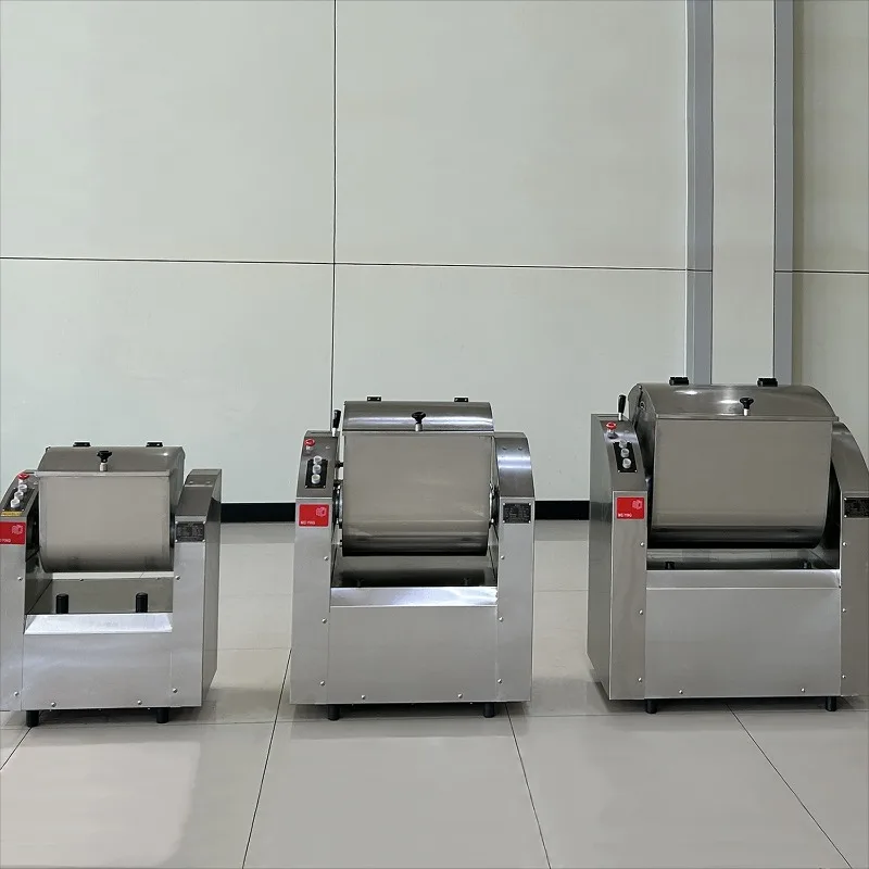 New Automatic HMJ 12-50kg Stainless Steel Horizontal Spiral Dough Mixer Machine Flour Milk Low Noise 220V/380V for FWX
