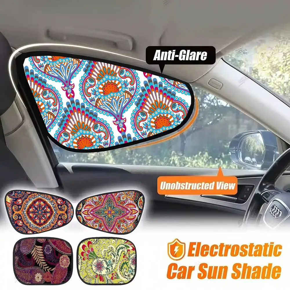 

Paisley Print Car Side Window Sunshade - Sun Block Film, UV Protection, Sun Visor Curtain