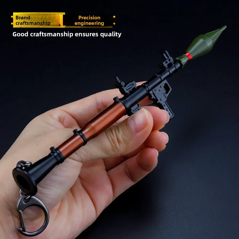 All Metal RPG7 Rocket Launcher Model Toy for Boys Alloy Weapon Simulation Plaything Juggernaut Survival Game Themed Accessory