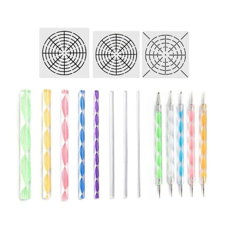 16pcs/set Mandala Dotting Tools Kits for Painting Rock Stone Pottery Rod Stencil Dropship