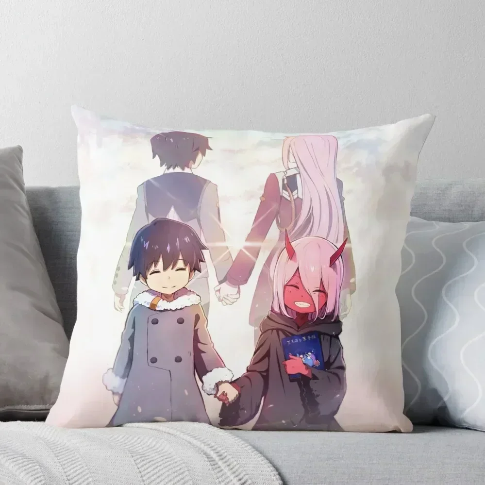 

Darling In The Franxx - Hiro and Zero Two Throw Pillow Cusions Cover pillow cover luxury Decorative Sofa Cushions pillow