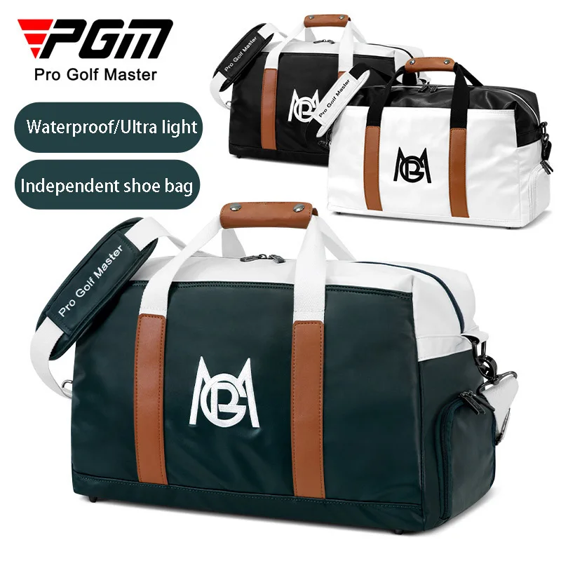 PGM-Golf Clothing Bags for Men and Women, PU Handbag, Lightweight, Waterproof, Leather Travel Tote Pack, Individual Shoe Bag