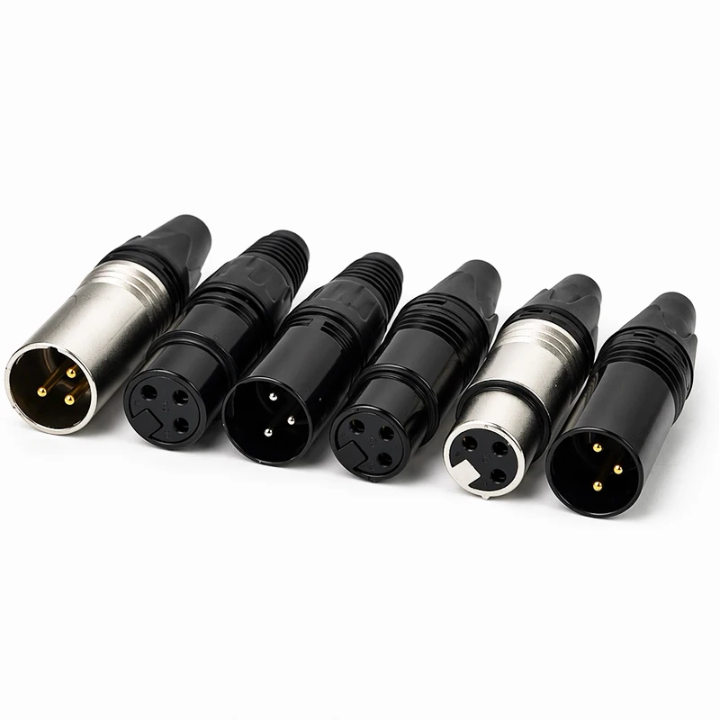 3 Pin XLR Male Female Microphone Audio Cable Plug Connector Balanced Adapter Cannon Socket for Mixer Speaker Stage Sound System