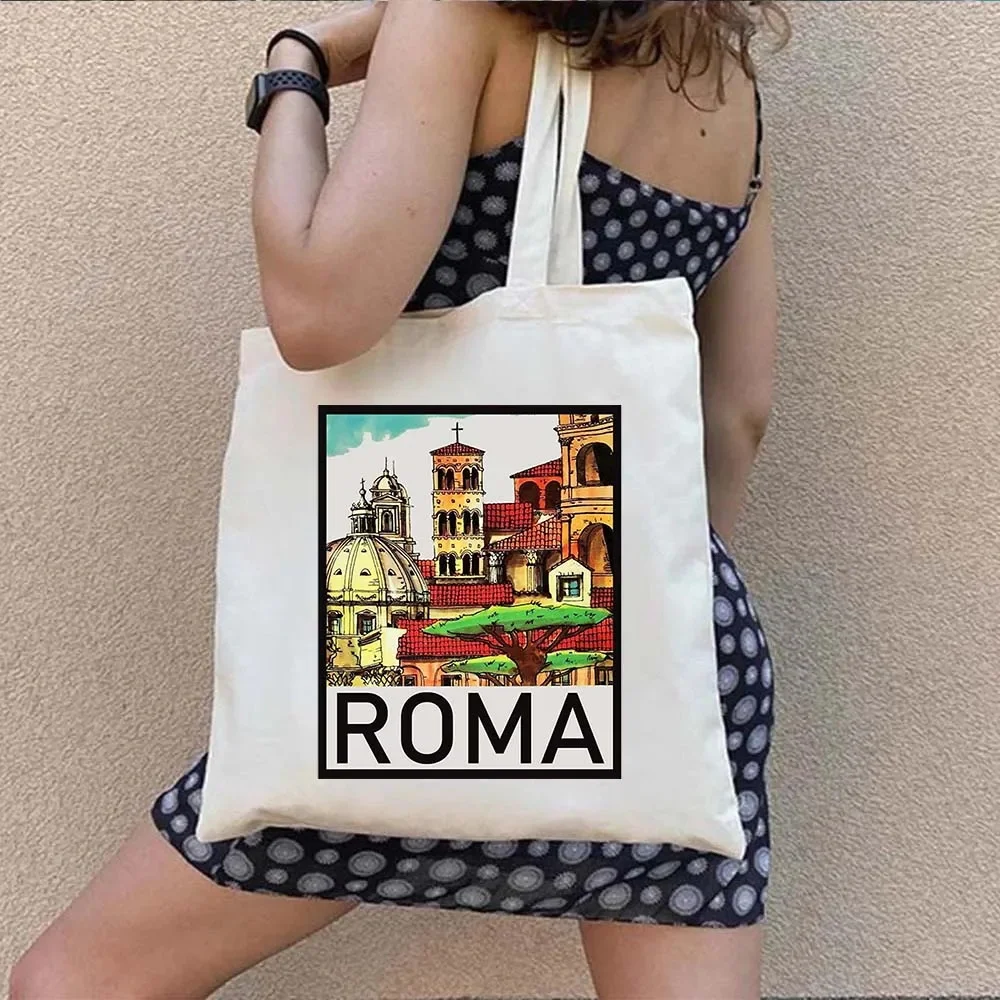 Ciao Bella Italian Map Flag Cinque Terre Duomo Florence Italy Quotes Italia Football Shoulder Canvas Totes Bags Shopper Handbags