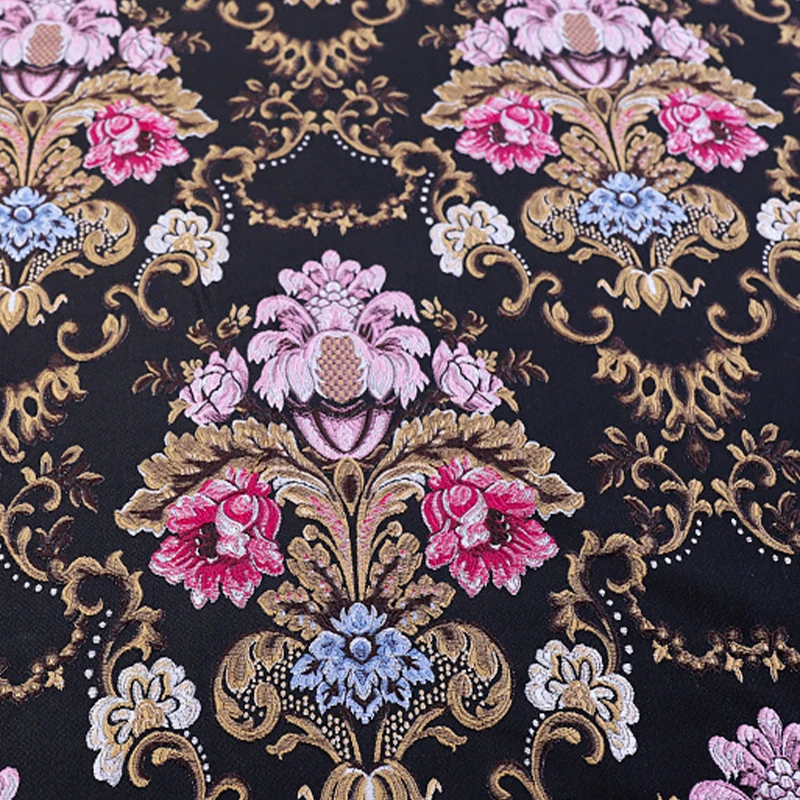 

100*145cm Silk Satin Brocade Fabric Luxury Jacquard Retro Chinese Style Floral Embroidery Fabric Diy Cheongsam Kimono Apparel