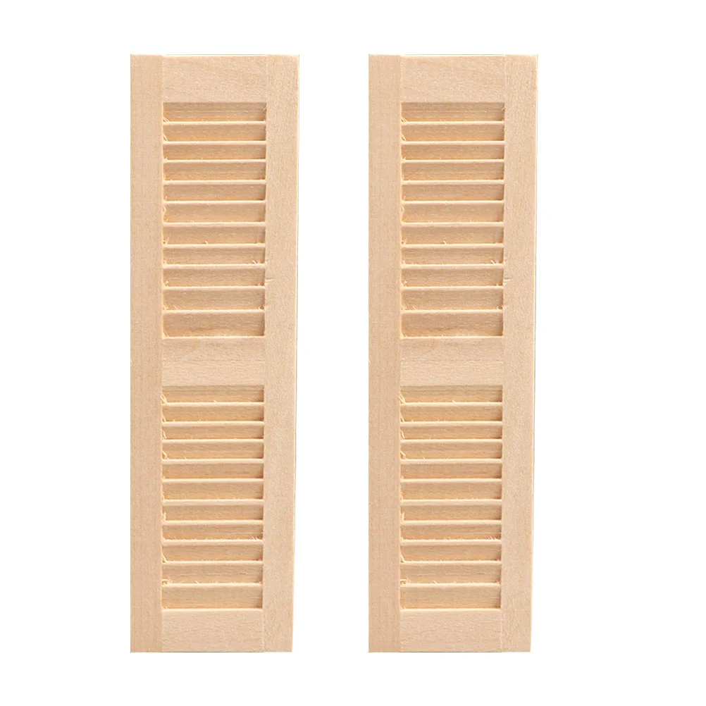 2 Pcs Mini Simulation Blinds House Accessory Wear-resistant Furniture Child Shutters