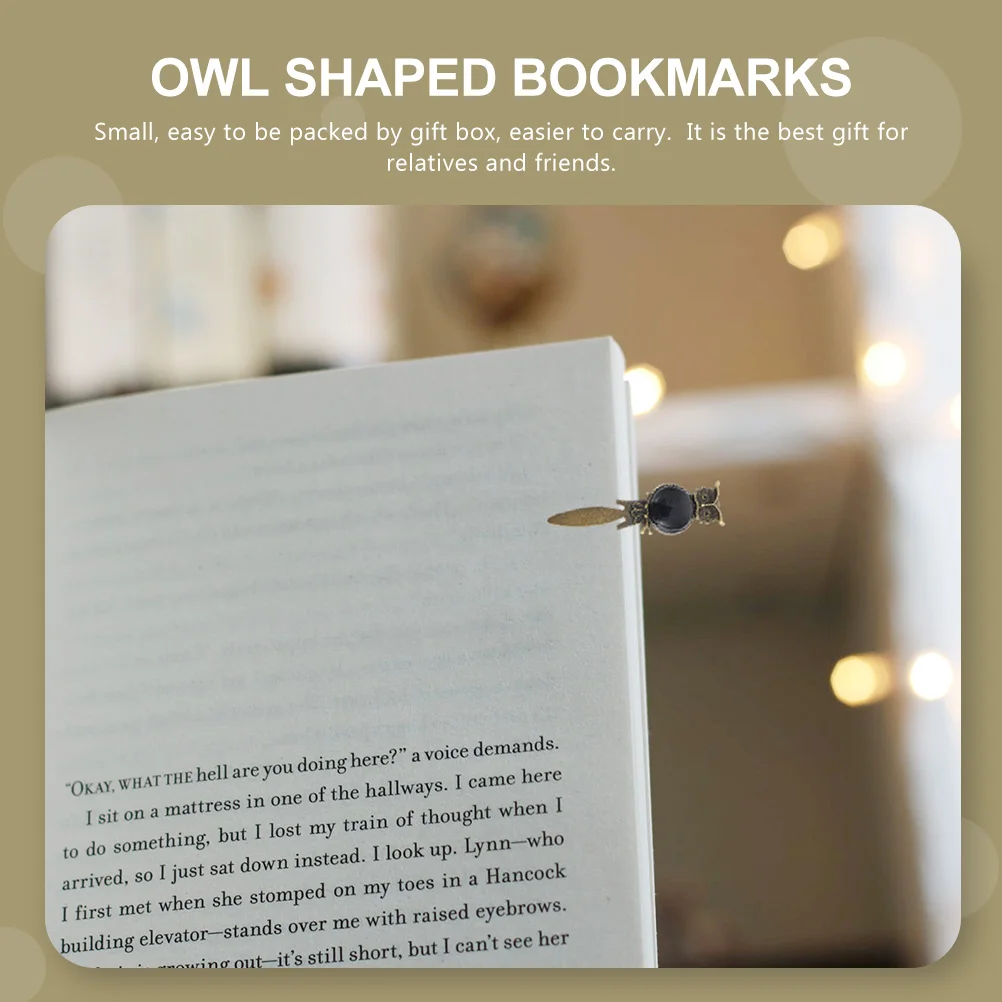 

Zinc Alloy Owl Shaped Bookmarks Lightweight Elegant Metal Bookmarks for Students Kids Gifts Book Page Holders Decorative