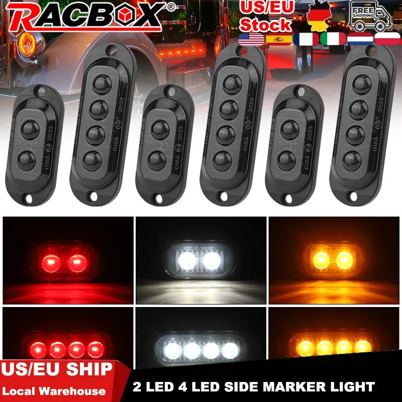 Truck Light Side Marker Light 2/4 LED Light Tail indicator Parking Light Clearance Lamps For Bus Lorry Trailer Van 12V 24V