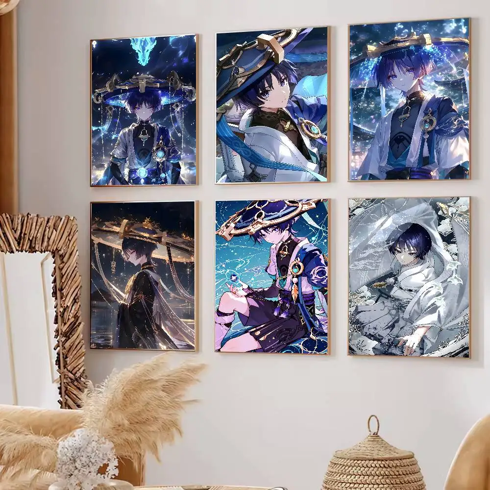 genshin impact wanderer Poster HD art sticky wall waterproof home living room bedroom bar aesthetic decoration