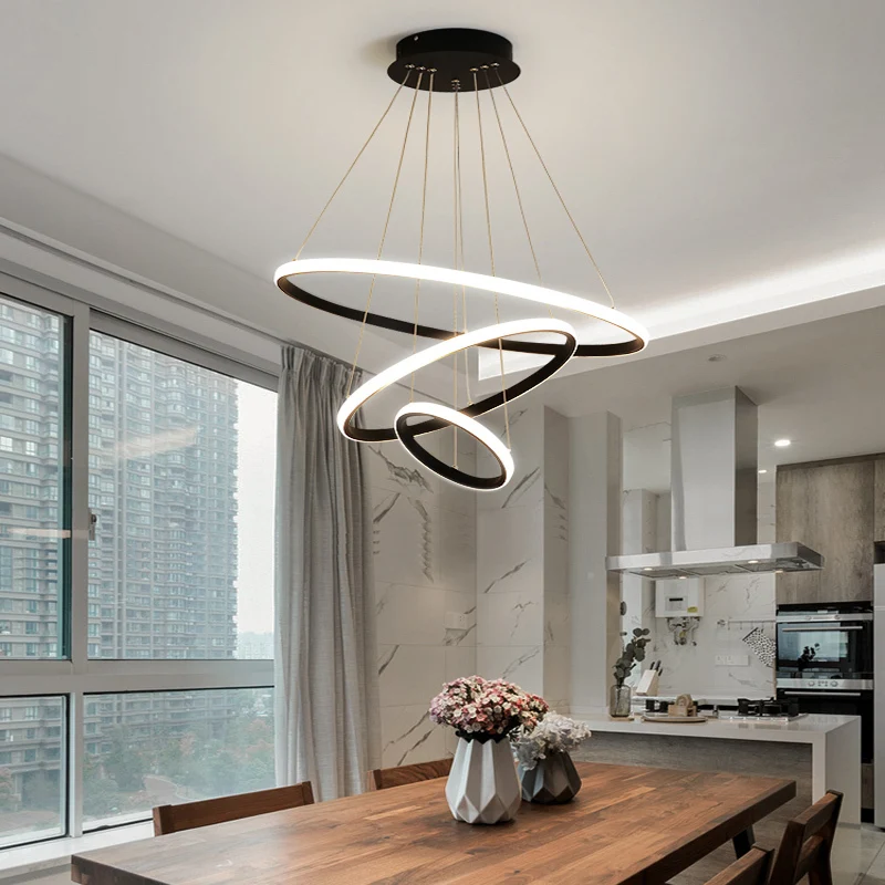

Simple Modern Led Chandelier For Living Room Dining Room Kitchen Room Round Shape Chandelier Home Indoor Lighting Lamps Fixtures