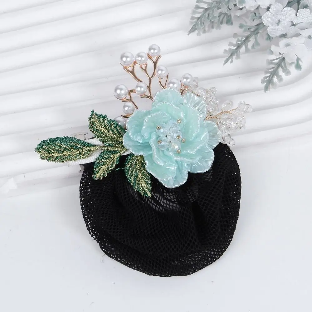 

Korean Style Flower Snood Spring Clip Bun Snood Ponytail Clip Pearls Crochet Bun Net Hair Accessories Headwear Lace Hair Net