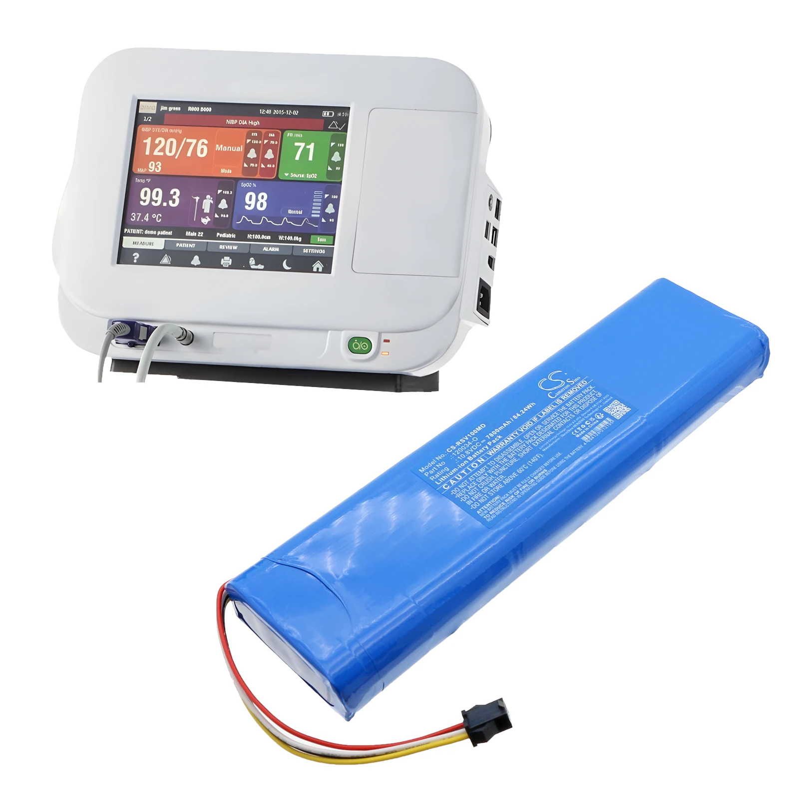 CameronSino Battery for Riester 13322 RVS-100 Monitor ri-accu monitor RVS-100 7800mAh/84.24Wh