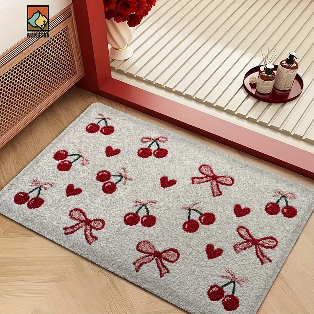 VIKAMA Indoor Outdoor Floor Mat Cartoon Frog Pattern Home Entryway Entrance Bedroom Kids Room Anti-Slip Decor