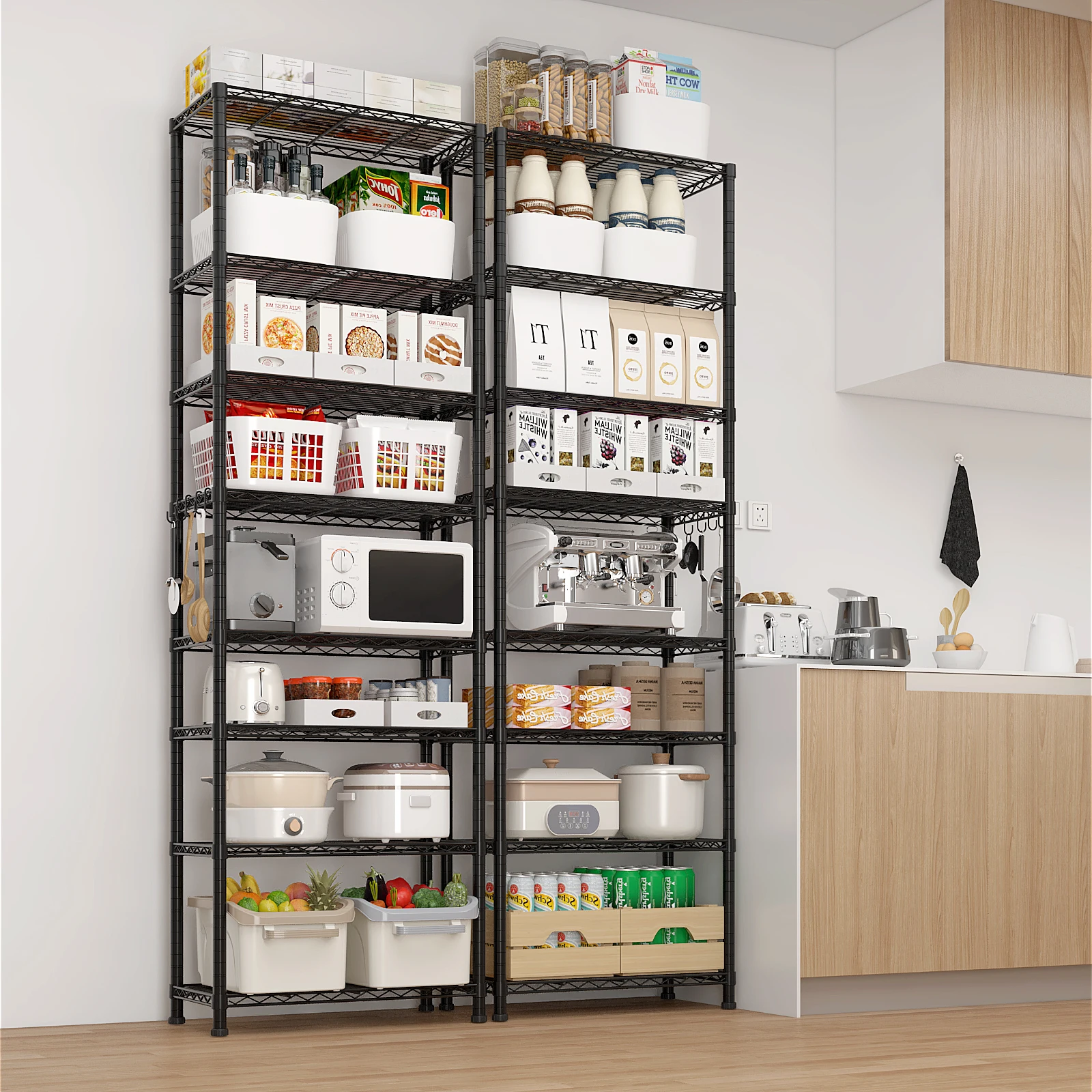 8‑Tier Storage Shelves Metal Wire Storage Storage Cabinet Living Room Furniture for Living Room Study Potted Plant Flower Pot Household Supplies Organizer