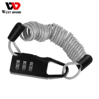 WEST BIKING Portable Password Bike Lock 3 Digit Code MTB Motorcycle Helmet Anti-theft Cable Locker Door Lock Bicycle Accessories