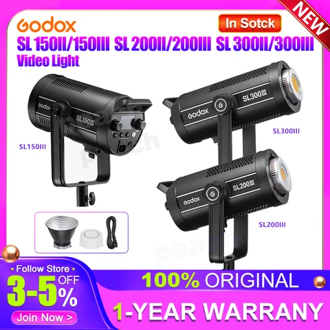 Godox SL300III SL300 II SL150II SL150III SL200 II SL200III Video Light Bowens Mount Daylight for Interview Live streaming