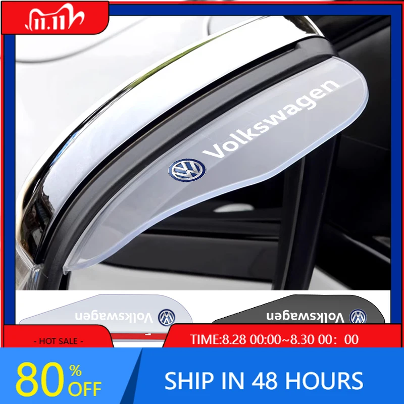 

Наклейка-козырек от дождя на зеркало заднего вида для VW Golf GTI 2026, защита от дождя для боковых зеркал Volkswagen