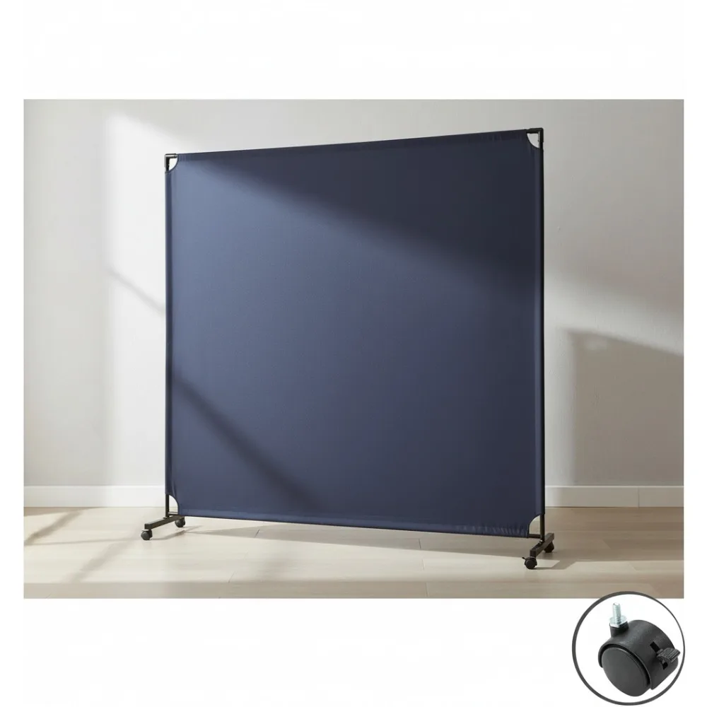 

Перегородка на колесиках длиной 6 футов, портативный экран для офиса, дома, ресторана - синий