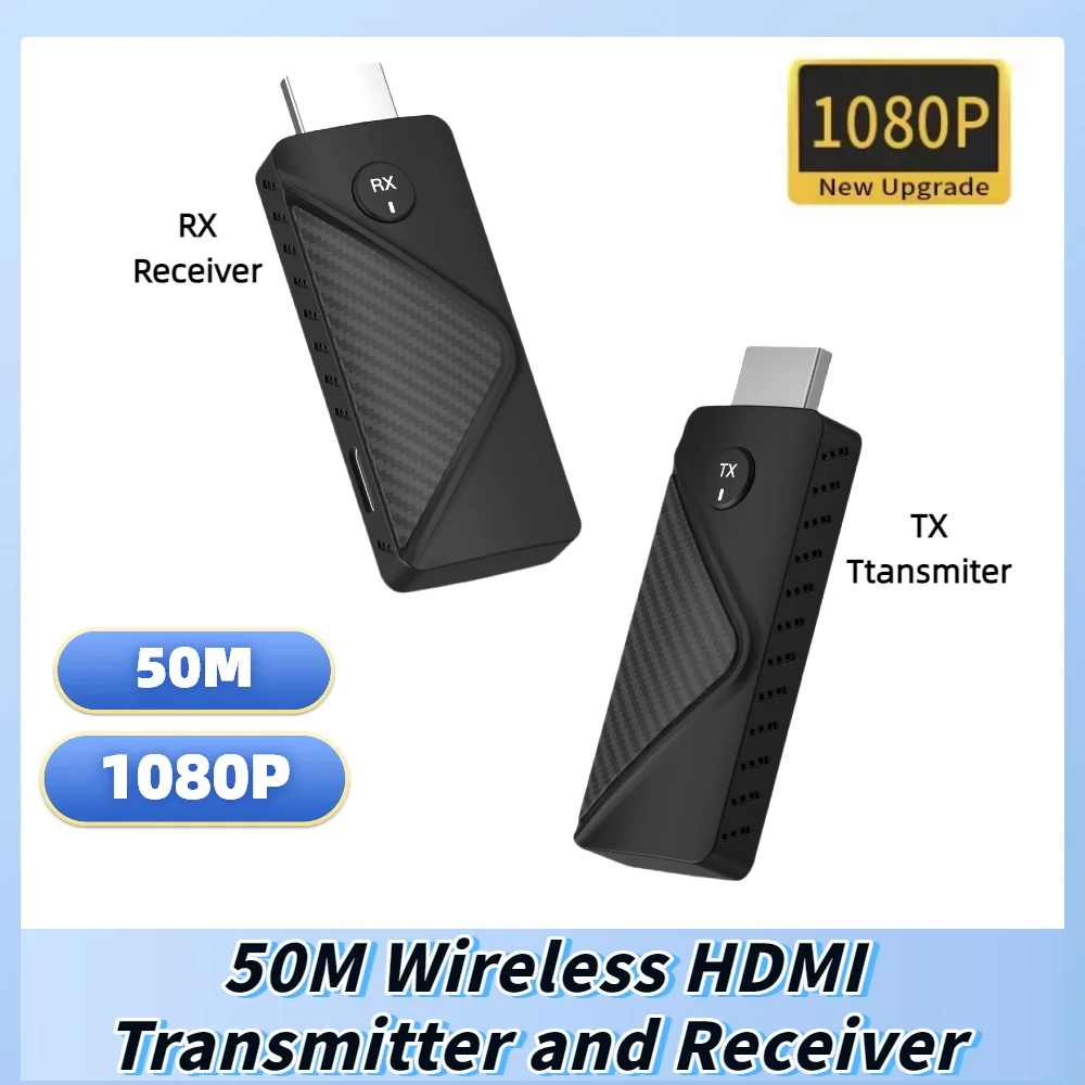 Wireless HDMI Transmitter and Receiver Kit 1080P Support 50m Transmission Meet Conference Demo Suitable for Smart TV Projector