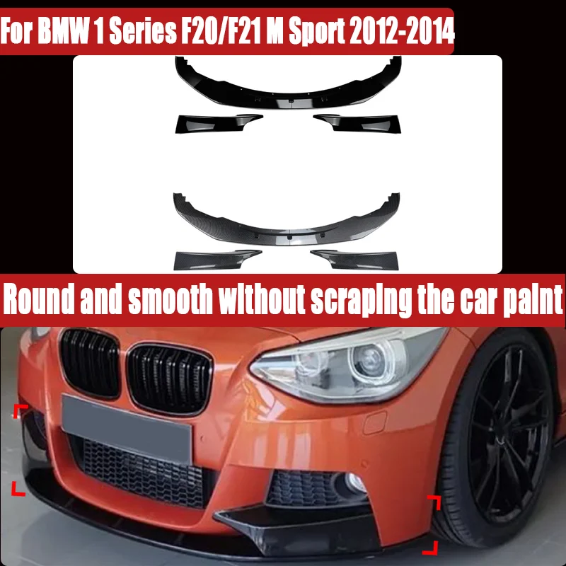 For BMW 1 Series F20/F21 M Sport 2012-2014, Front Lip / Chin Spoiler Front Bumper Splitter, Sporty Upgrade, Direct Fit.