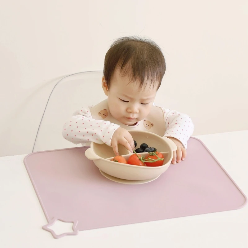 Placemats Heat Resistant Silicone Table Mats Baby Mat Kid Toddlers Flexible Eating Table Mats