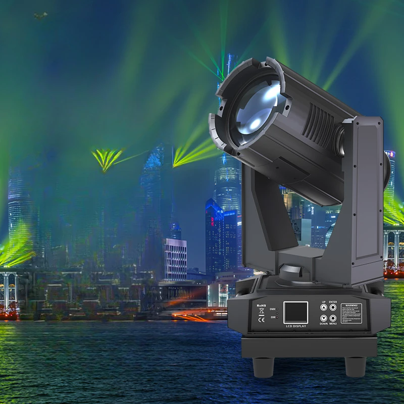 Waterproof Beam Light: 350W Outdoor Moving Head Searchlight, 380W Rooftop Landmark Spotlight, Landscape Lighting, Stage Lighting