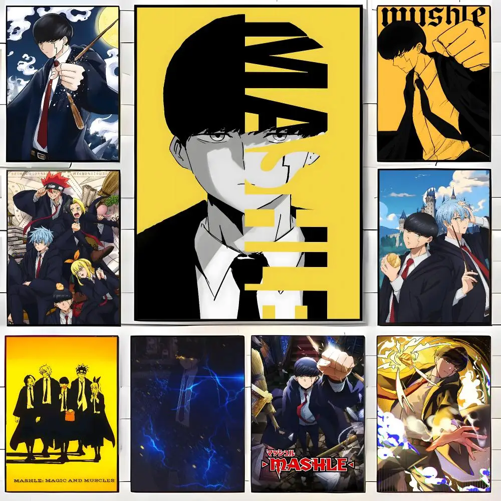 Shonen Anime M-Mashle Magic and Muscles Poster Self-adhesive Art Waterproof Paper Sticker Coffee House Bar Room Wall Decor