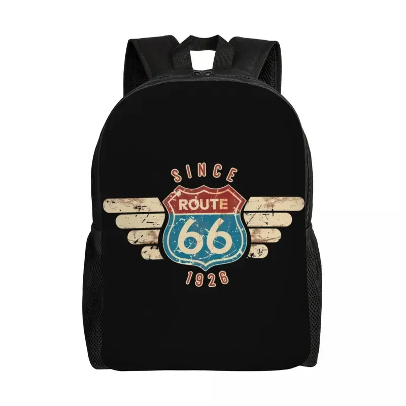 Route 66 Sign Since 1926 Backpacks for Men Women Water Resistant School College The Mother Road Bag Print Bookbag