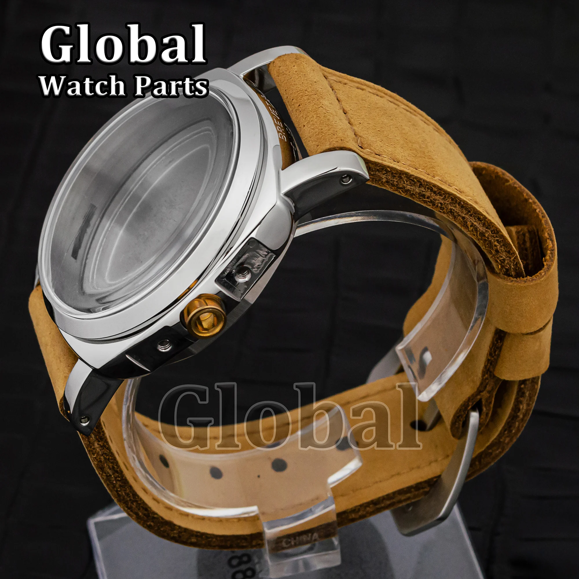 Mod Watch Stainless Steel Case for PAM 6152 High-end Genuine Leather Band Fit ETA 6497/6498/ST3600 Movement Repair Watch