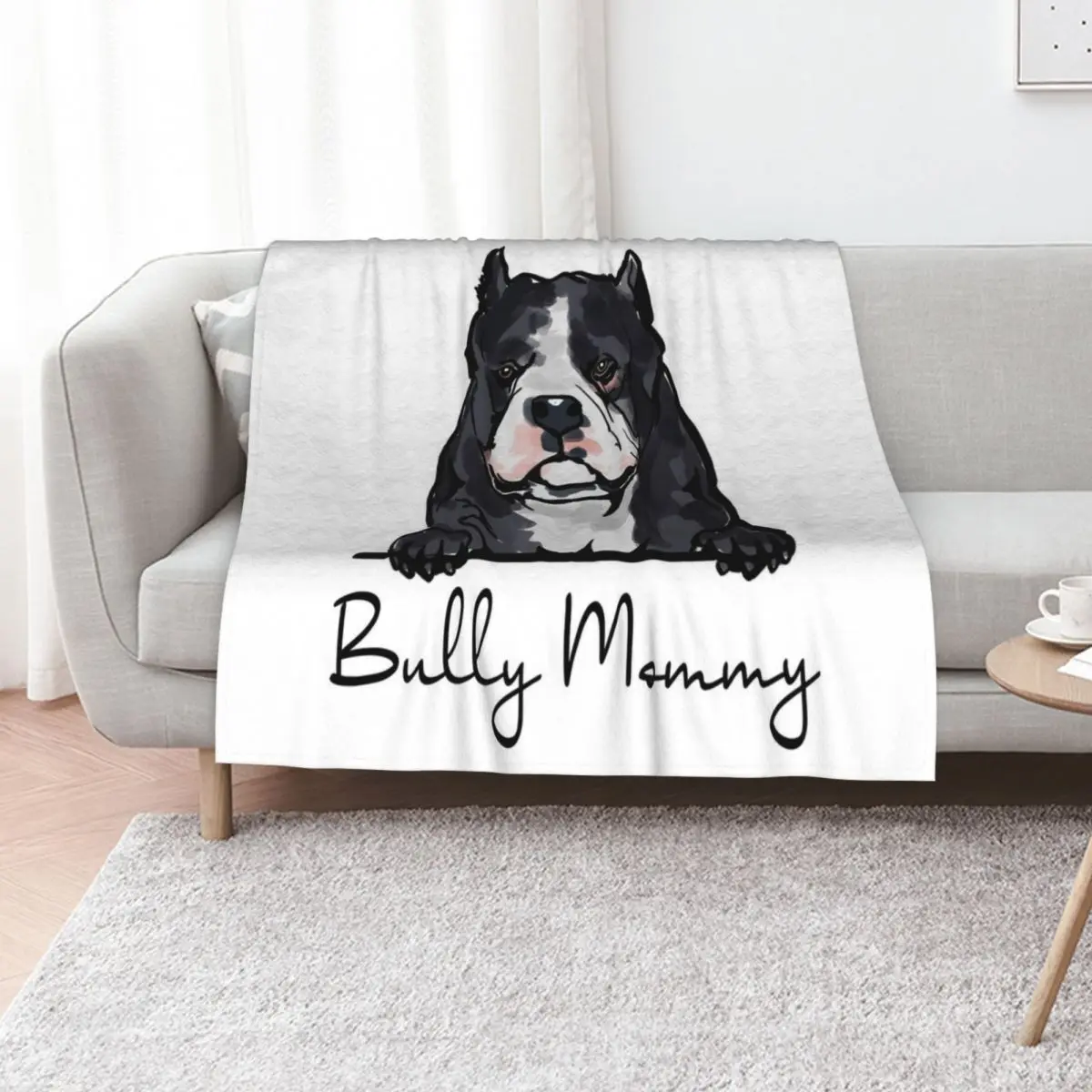 

American Bully Dog Mommy Throw Blanket Vintage Tourist Softest For Baby Blankets