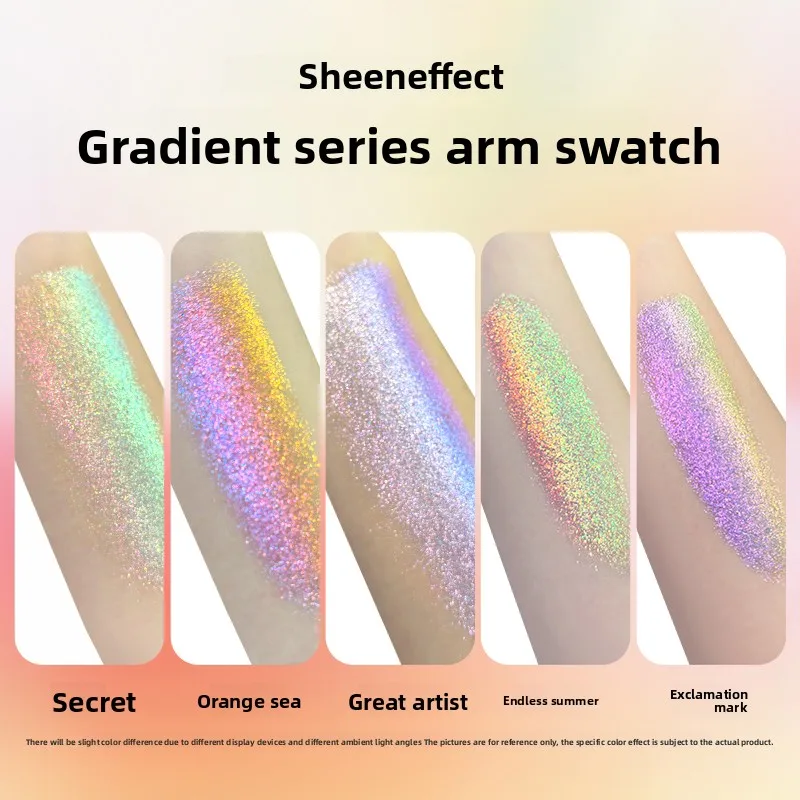 Chameleon Gradient Eyeshadow & Highlighter Duochrome Shifting Pigment, Long-Lasting Intense Sparkle,Daily Makeup Palette