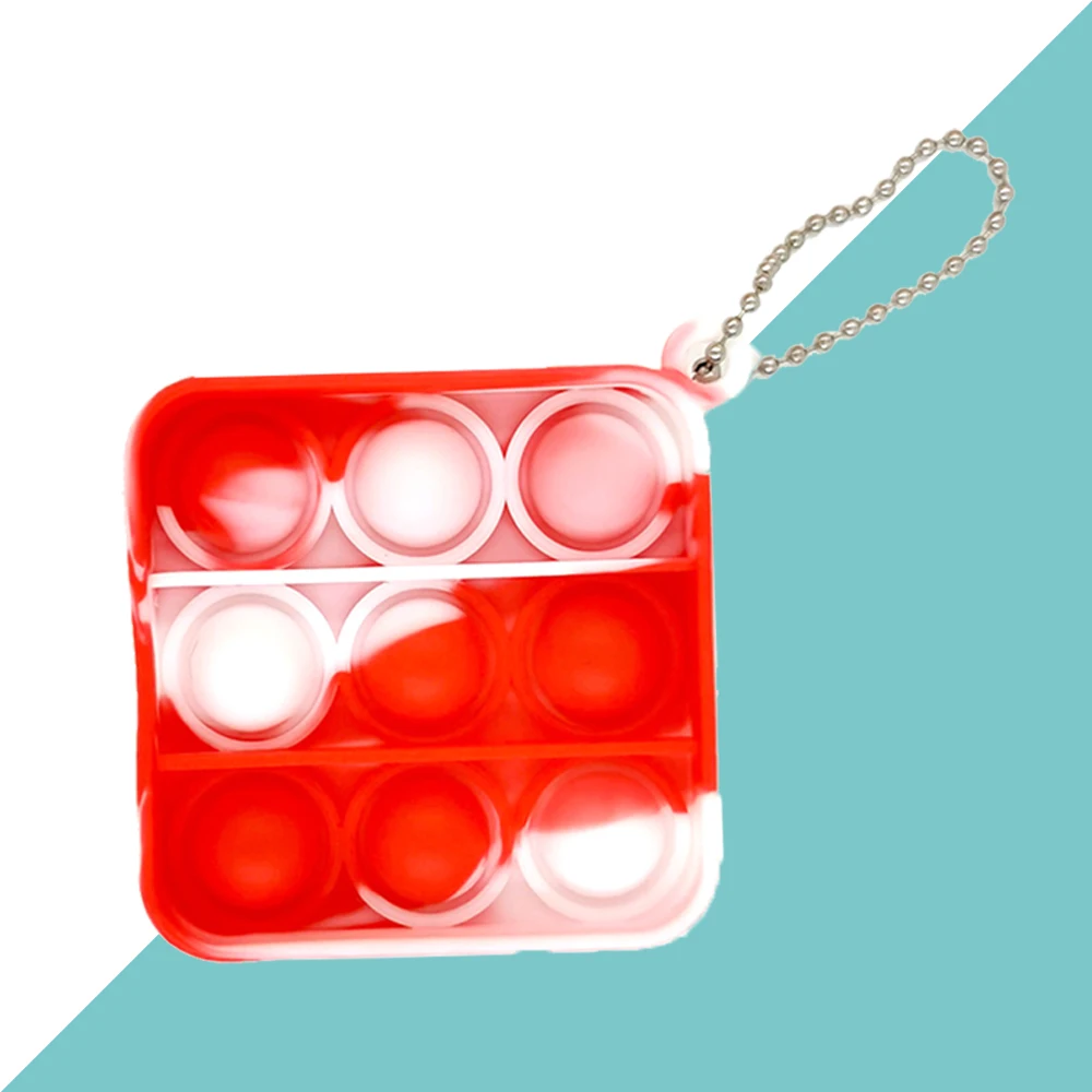 Fidget Speelgoed Push Bubble Zintuiglijke Squishy Speelgoed Sleutelhanger Autisme Moet Sleutelhanger Volwassen Kind Anti-Stress Speelgoed Voor Kinderen Kids gift