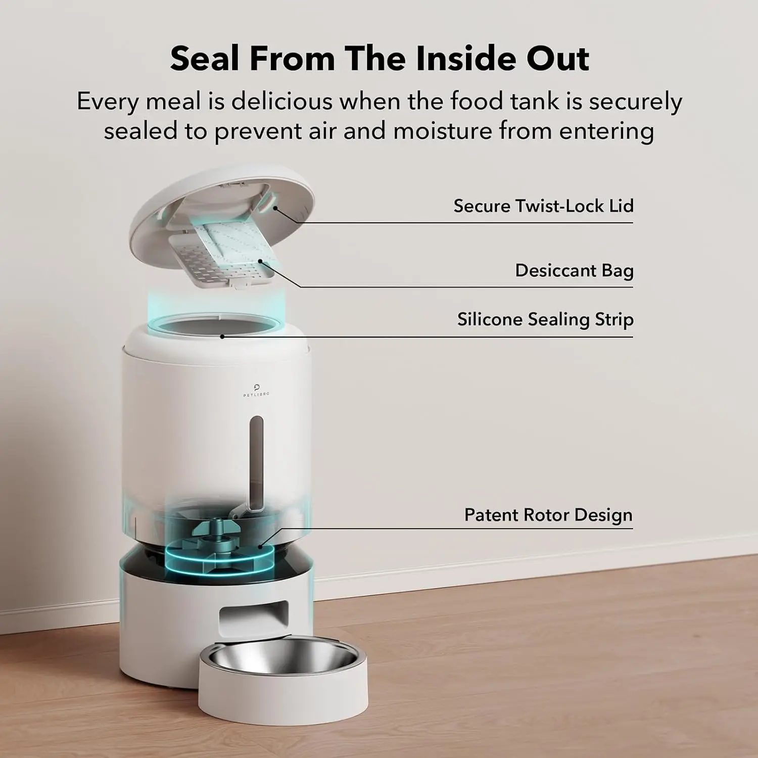 Automatic Cat Feeder, 5G WiFi Automatic Dog Feeder with Freshness Preservation, 5L Timed Cat Feeder with Low Food Senso