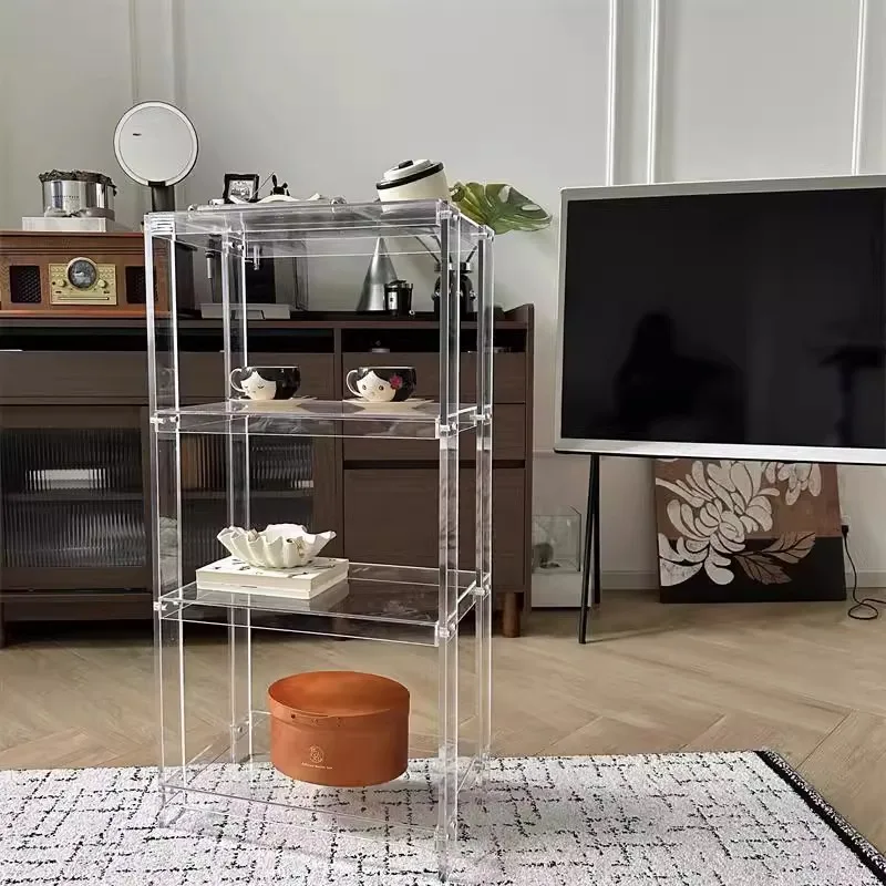 Acrylregal Badezimmer Badezimmerregal transparenter Boden mehrschichtiges Lagerregal Display Wohnzimmer Schlafzimmer Bücherregal