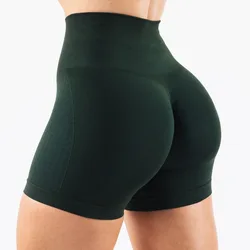 Women's Seamless Gym Yoga Shorts Jacquard Fitness Leggings Workout Squat Proof High Waist Sports Tights Butt Scrunch