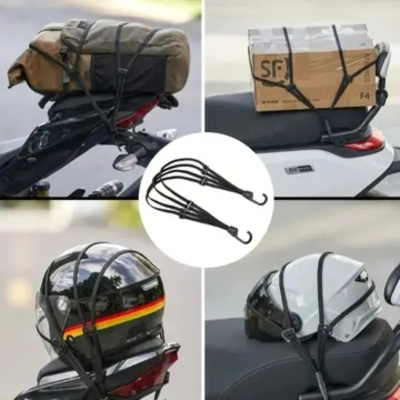 Universal Motorbike Helmet Elastic Tie Down Strap 60/90cm Adjustable Bungee Cord Motorcycle Rear Seat Luggage Fixed Rope