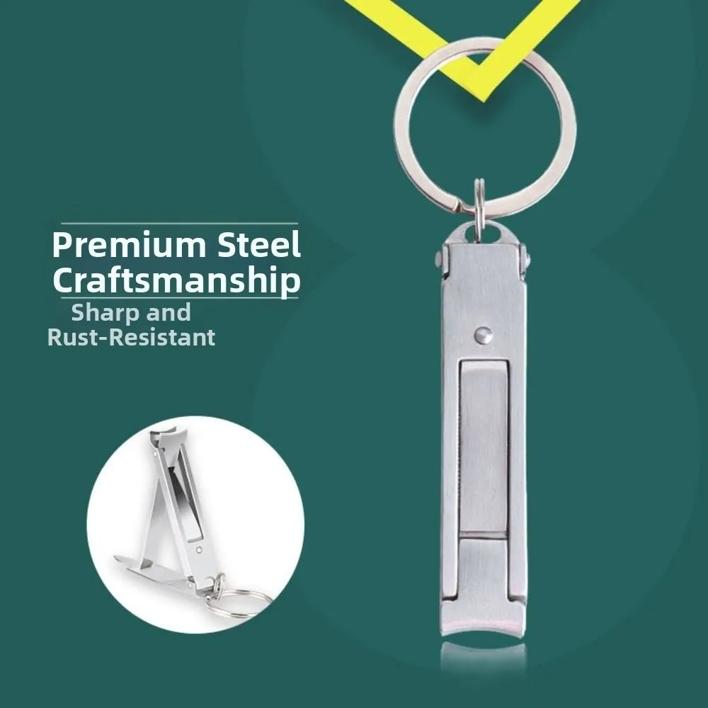 Foldable Ultra-Thin Nail Clipper Wide Opening High Carbon Steel Fingernail Clipper With Keychain Stainless Steel Nnail Clippers