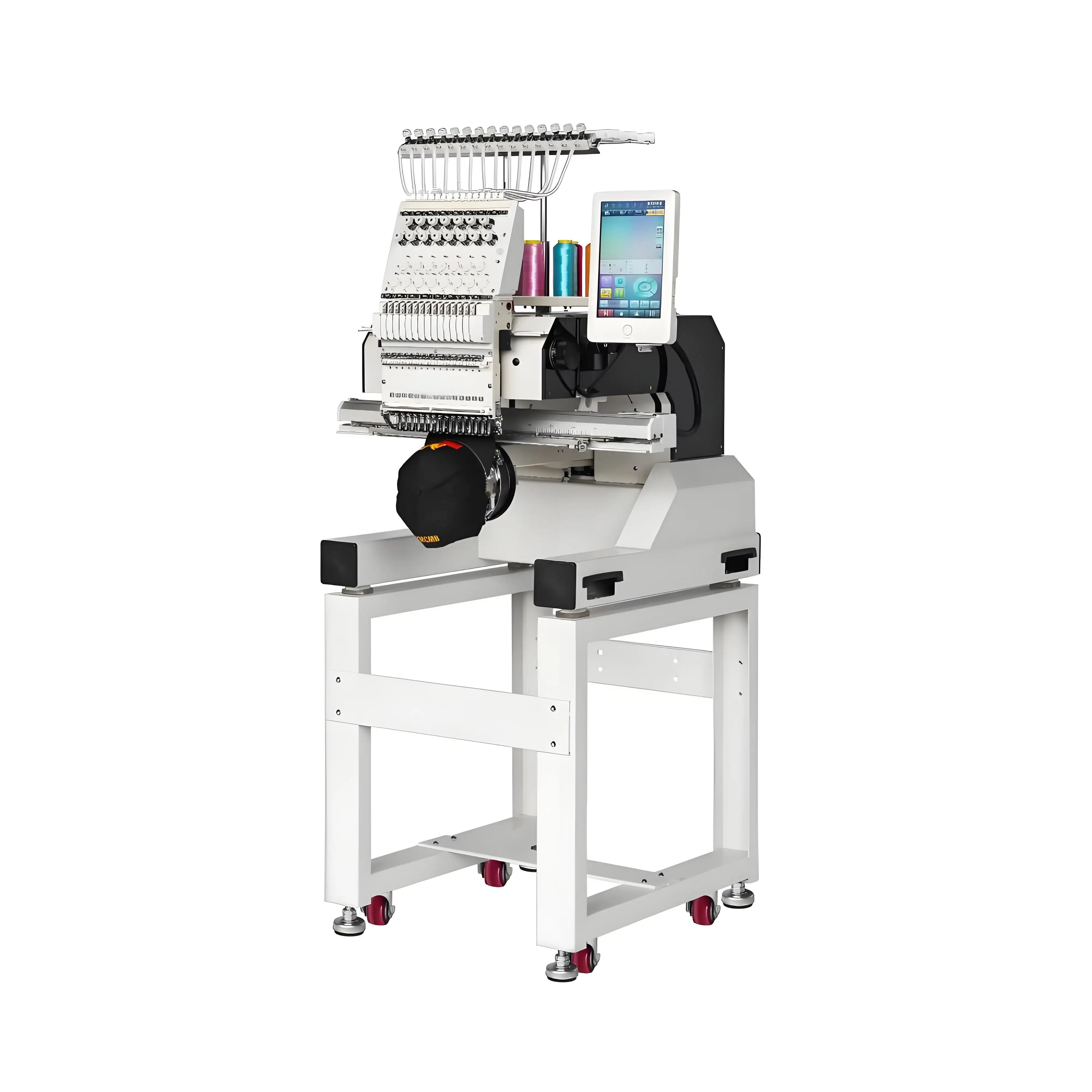 High Quality Computerized Single Head 500*800mAm 1200 RPM Cap Embroidery Machine New 9 Needles