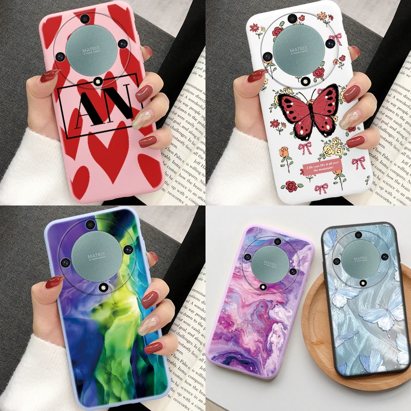 For Honor X8 X6 70 Lite X9a Magic 5 Lite X40 X8a X7a X6a X7b 90 Smart 50 Plus Play 8T X7b 5G Popular Butterfly Rose Phone Case