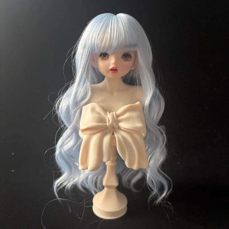 Simulation Doll Dress Up Soft Silk Wig Cute 2D Doll Multicolour Wool Perm Wig Cover BJD Doll Decoration 1/3&1/4&1/6 Long Hair