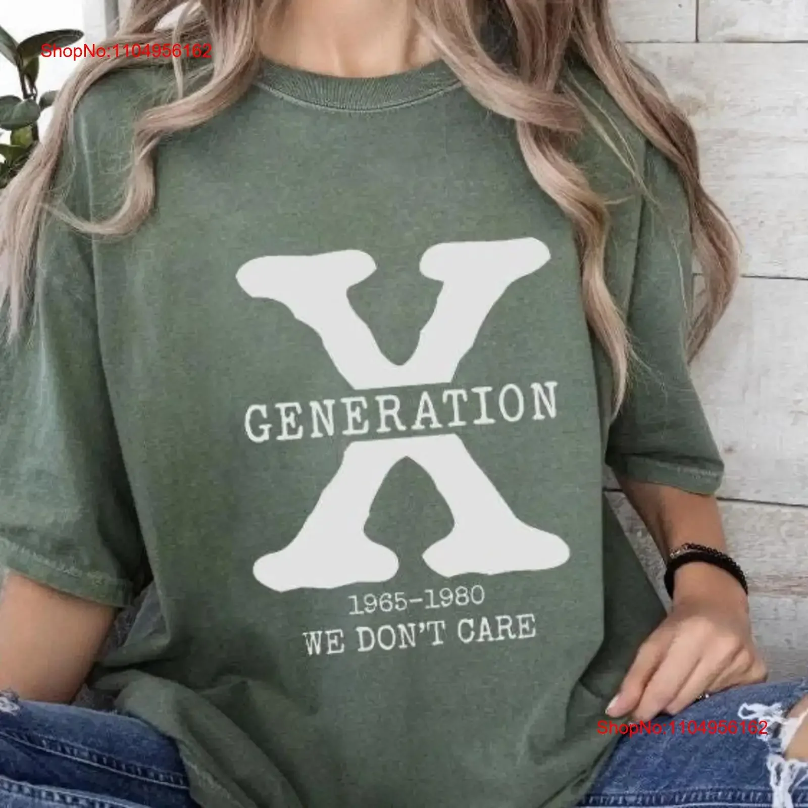 Gen X We لا أهتم قميص الجيل المرتفع على خرطوم الماء وإهمال الحنين T عيد ميلاد 1965 1980 عتيق مغسول قابل للتنفس