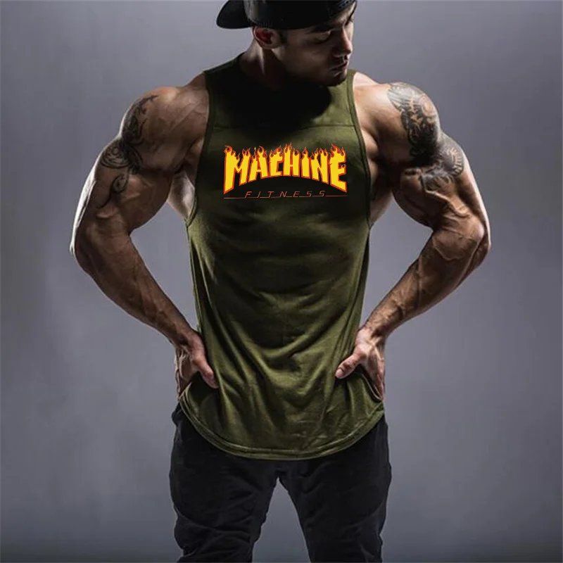 Men Summer Patchwork Breathable Tank Top Fashion Casual Gym Workout Clothes For Training Pumping Iron Athletic Cotton Sport Wear
