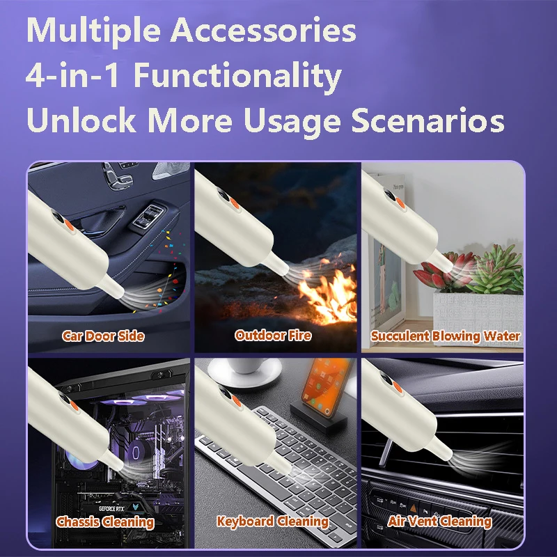 Wireless Portable Handheld Vacuum Cleaner Digital Screen Display Blowing，Pumping，Suction，Inflatable 4 in 1 Car Vacuum Cleaner