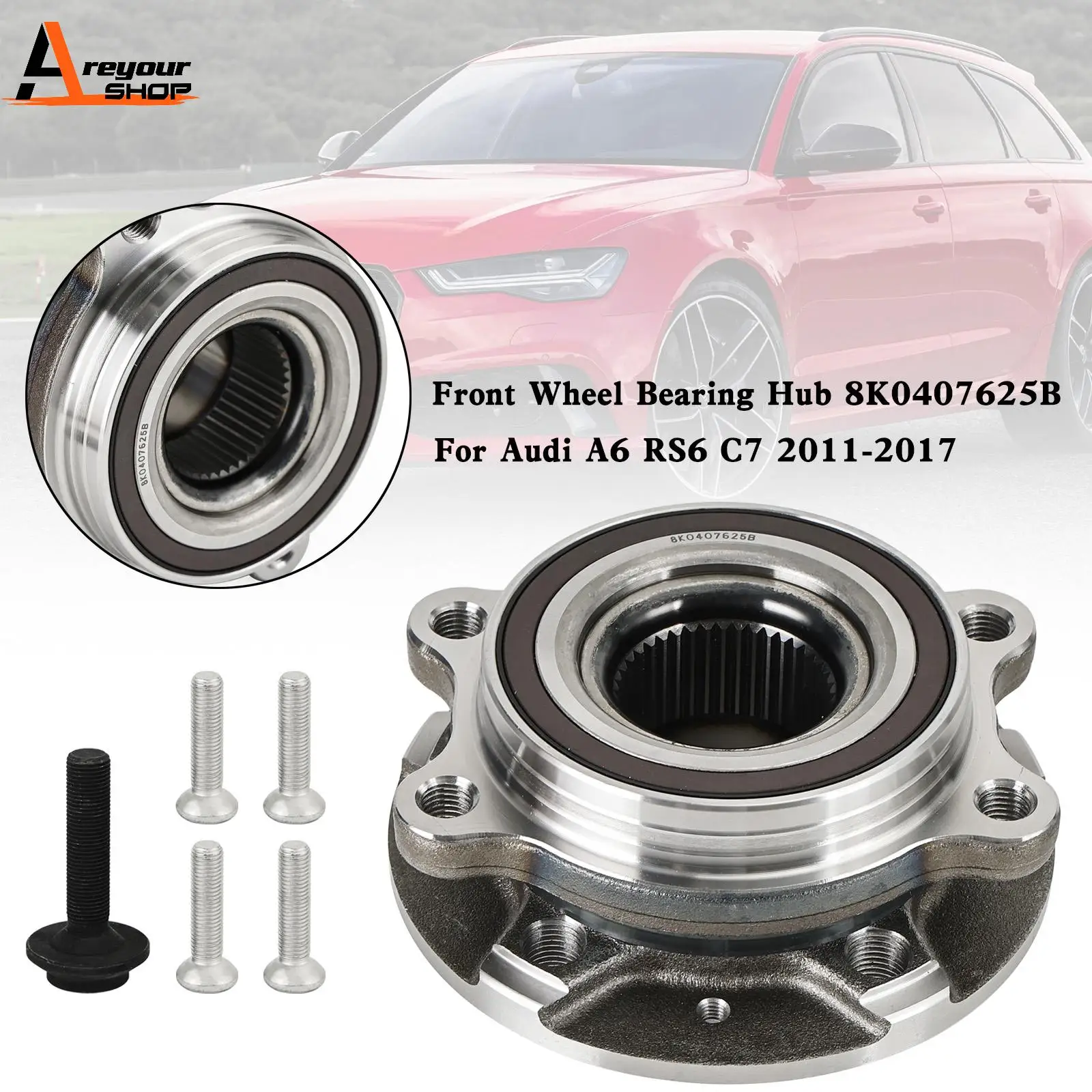 Areyourshop Front Wheel Bearing Hub 8K0407625B for Audi A6 RS6 C7 2011 2021 2013 2014 2015 2016 2017 car accessories