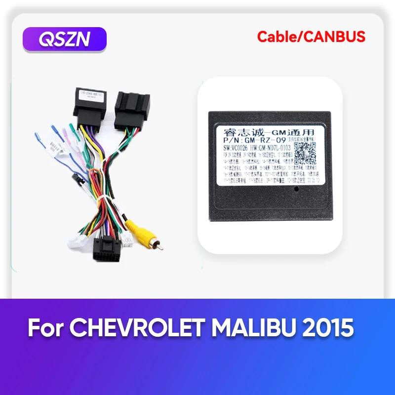 MAMSM For CHEVROLET MALIBU 2015 Car Multi-Media Android Radio Player 16Pin Adapter Wire Harness Canbus Box GM-XB-03 GM-RZ-09