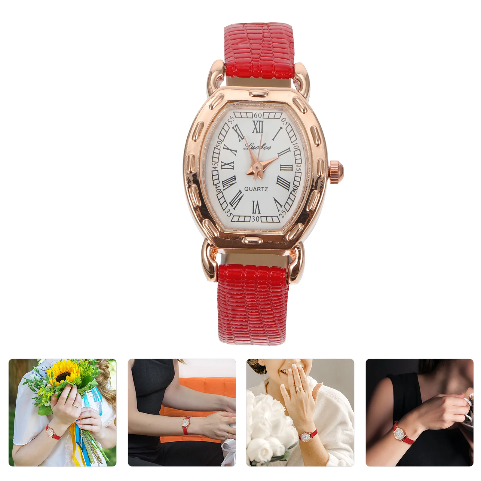 

Elegant Retro Lady Quartz Watch Adjustable Strap Rectangular Dial Female Watch for Casual Formal School Work Birthday Gift