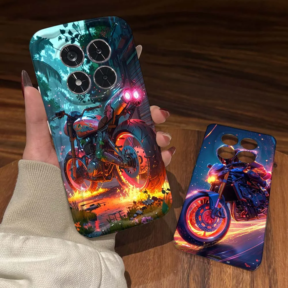 

Anime motorcycle cool Cover For Redmi Note 15 14 13 12 12S 12T 11 11T 11S 10 10S SE Pro Plus 4G 5G Feilin Wave Oil Shell