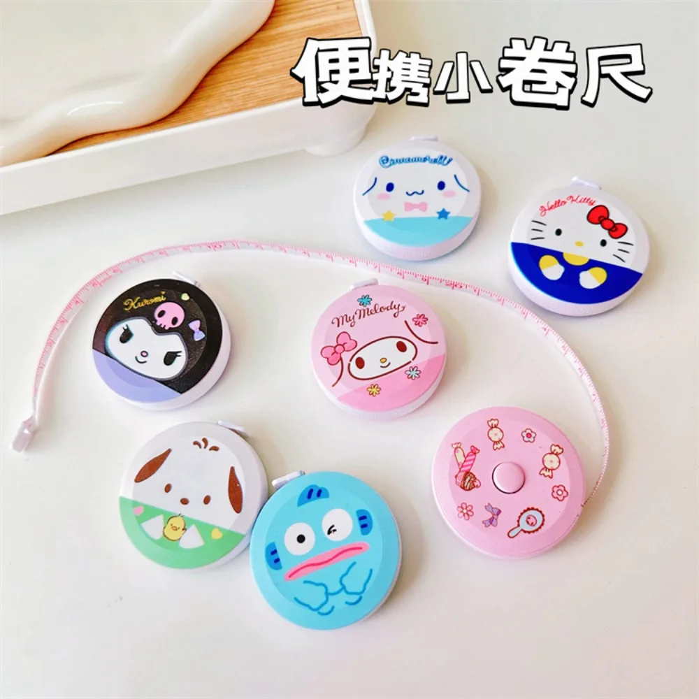 

Sweet Cinnamoroll Kuromi Anime Kawaii Sanrio Measuring Clothes Tape Cute My Melody Portable Circular Circumference Ruler Toys